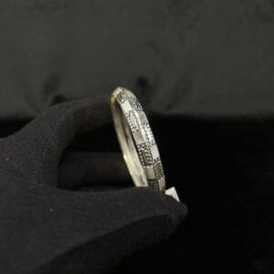 Silver Valor: Engraved Majesty Bangle