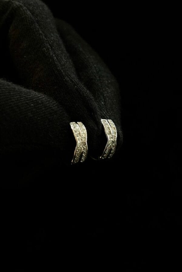 Black Stud & Crystal Hoop Earring Set