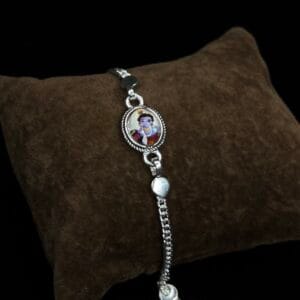 Lord Krishna Silver Charm Rakhi
