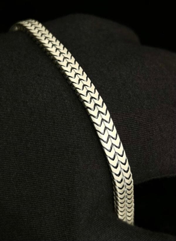 Chevron Weave Sterling Silver Bracelet