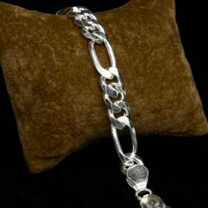 Sterling silver Figaro chain bracelet