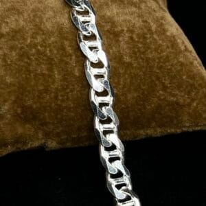 Men’s Silver Figaro Chain Bracelet