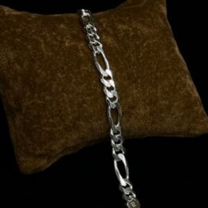 925 Sterling Silver Figaro Link Bracelet – Men's Classic Chain