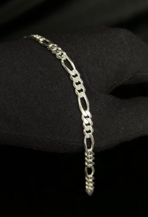 925 Sterling Silver Figaro Link Bracelet – Men's Classic Chain