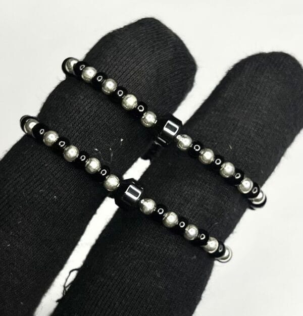 Black Hexagon Silver Baby Nazariya