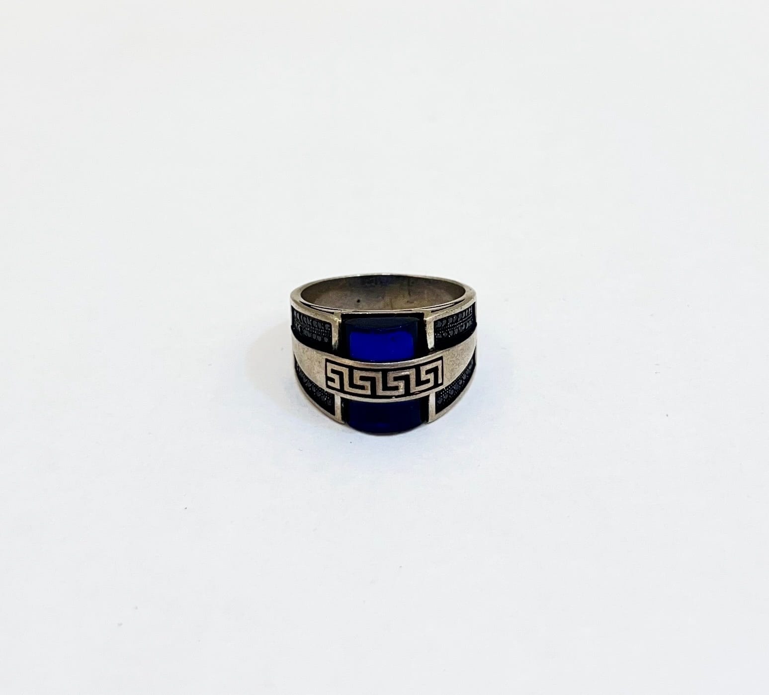Blue Enigma Band Ring