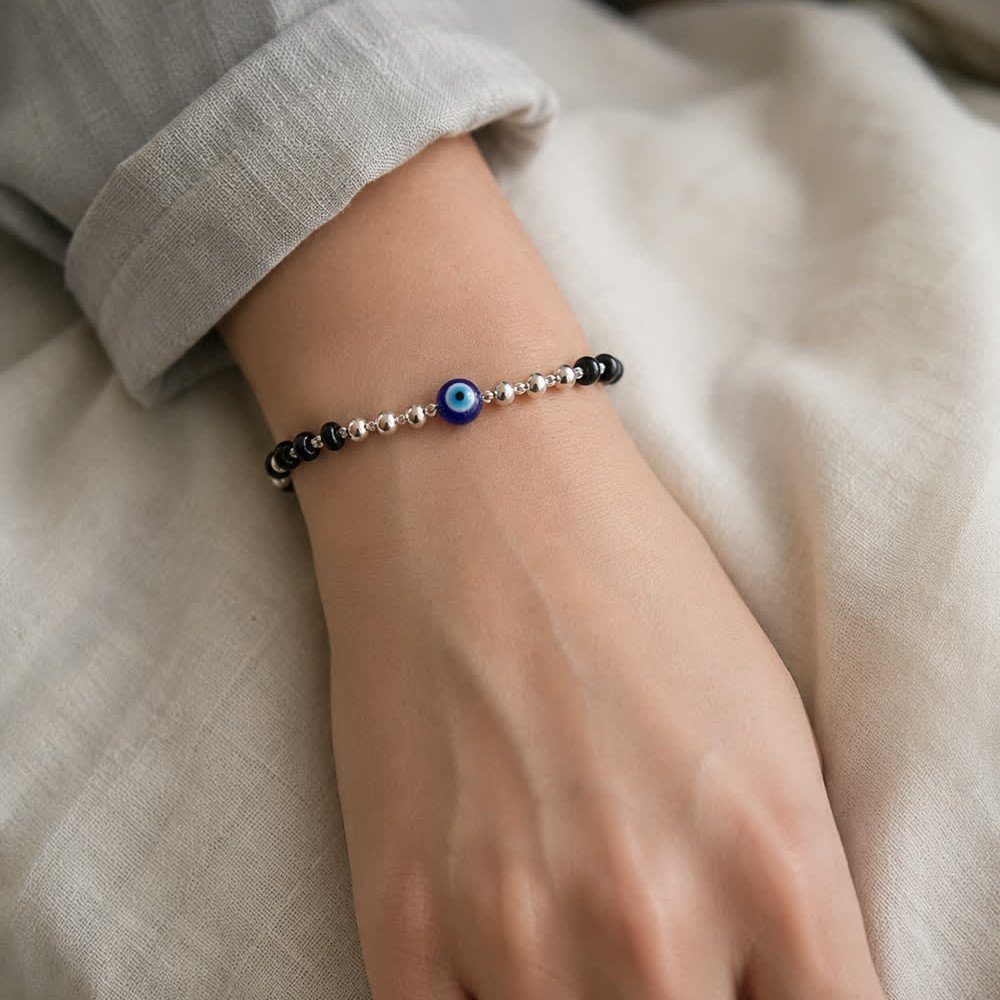 Onyx Evil Eye Bracelet