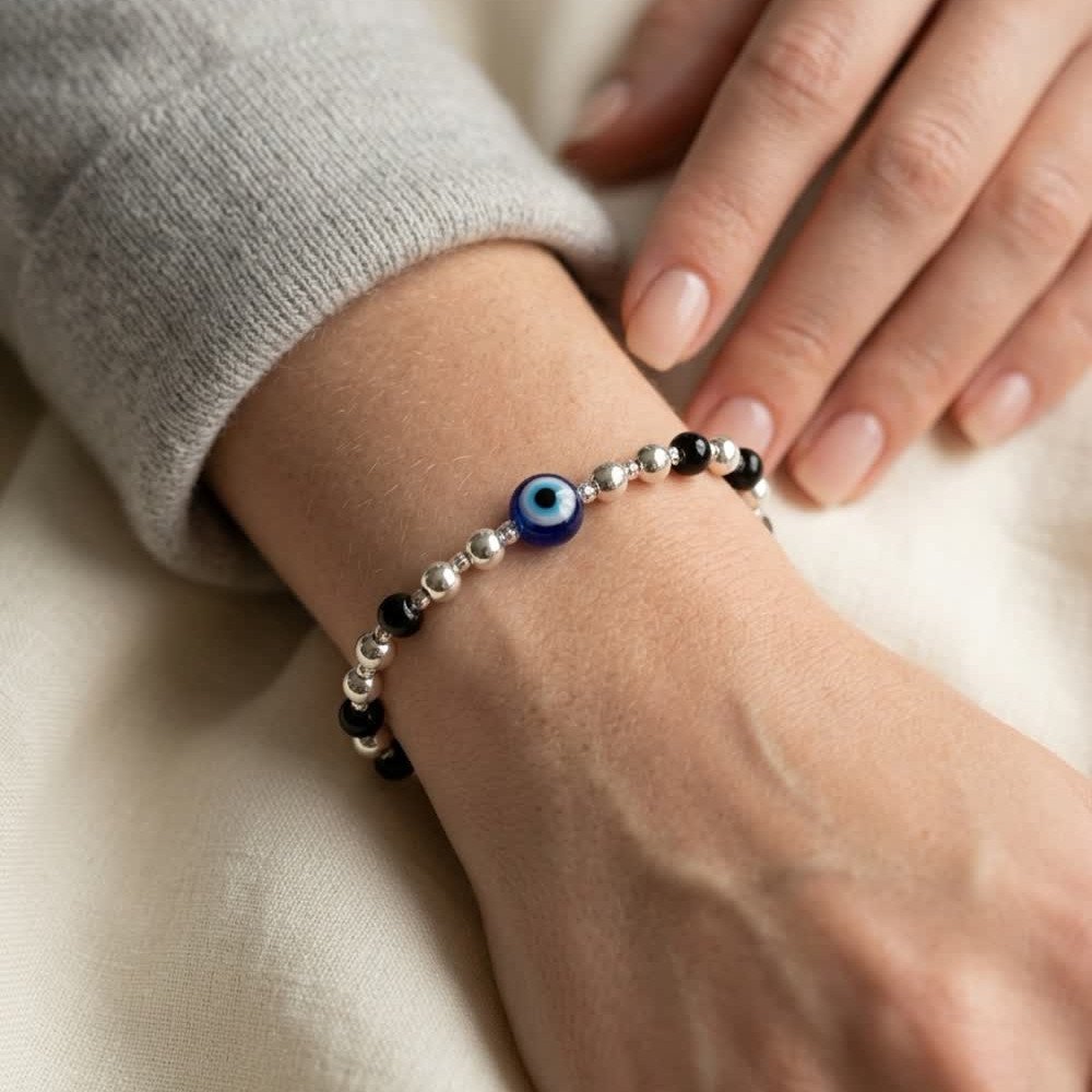 Onyx Evil Eye Bracelet