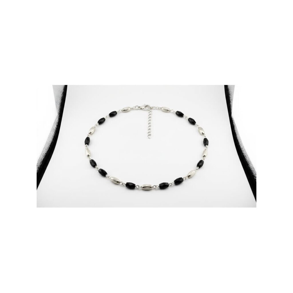 Black Beaded Chain Anklet