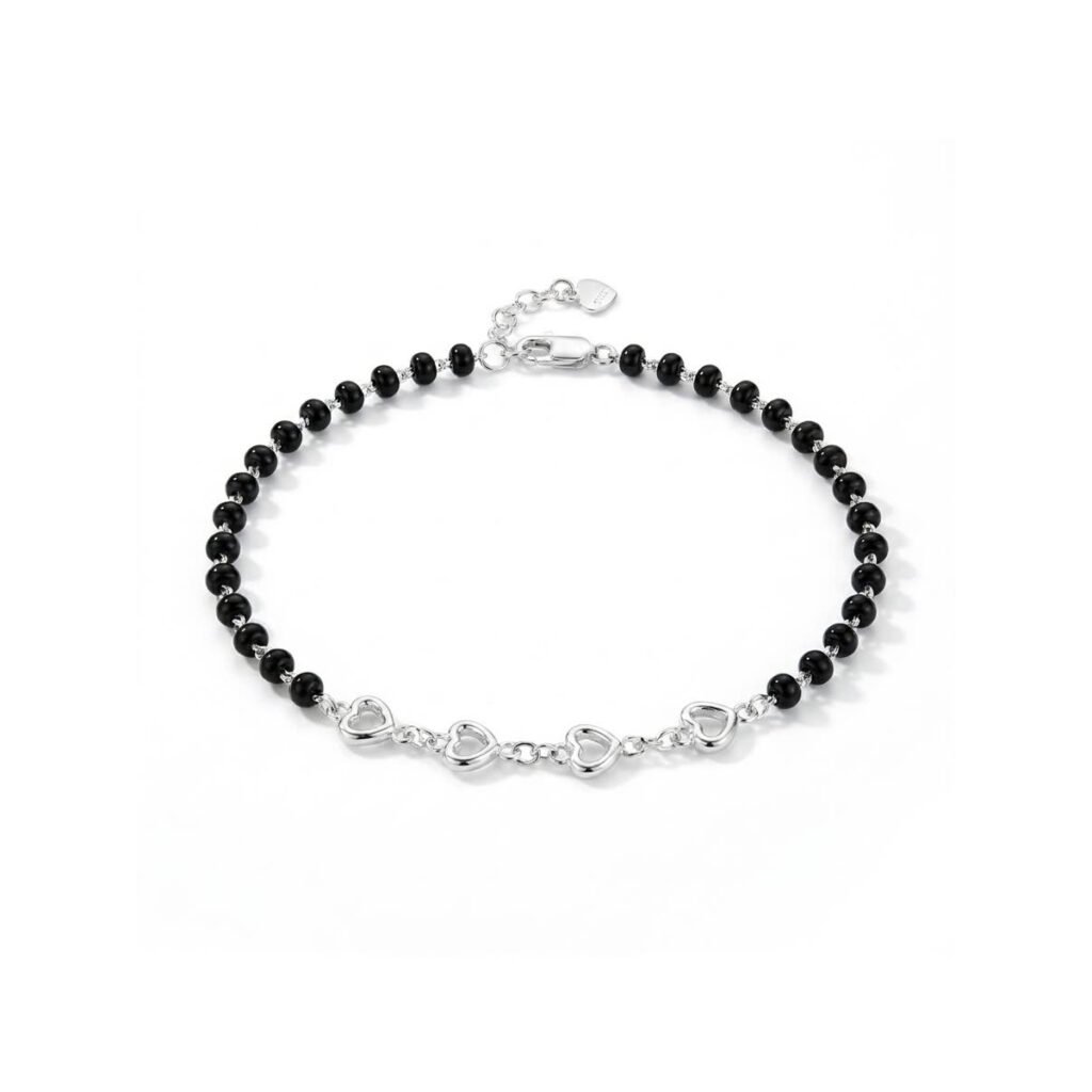 Onyx Open-Heart Link Anklet