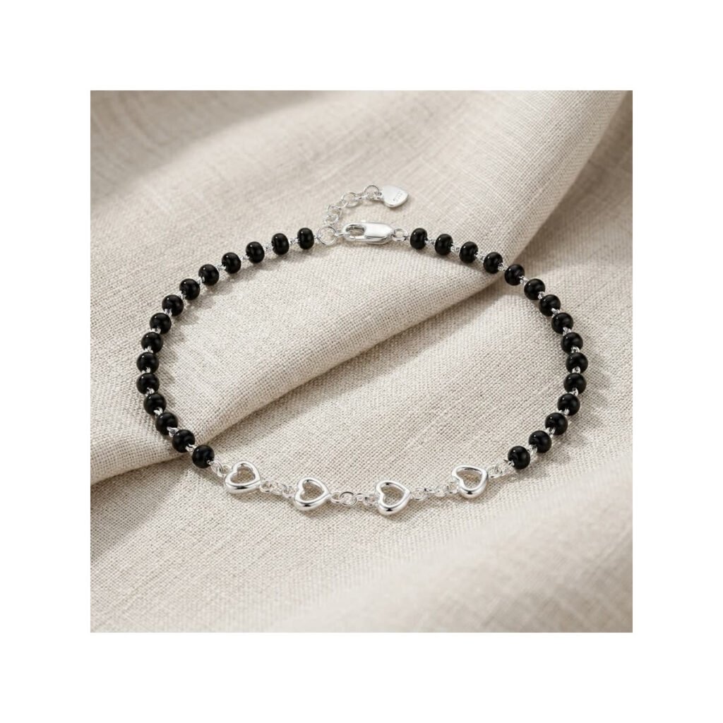 Onyx Open-Heart Link Anklet