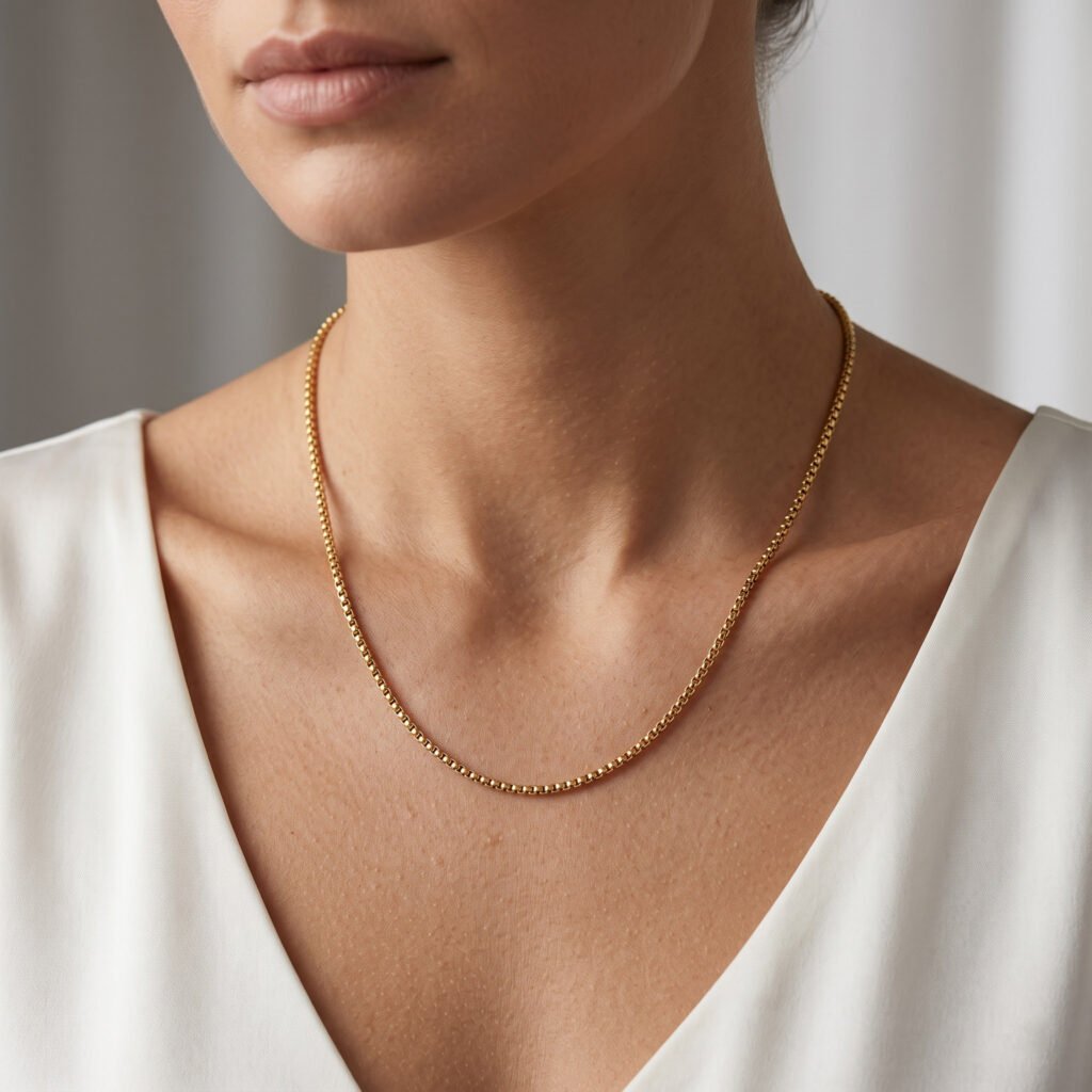 Gold-Plated Round Box Chain