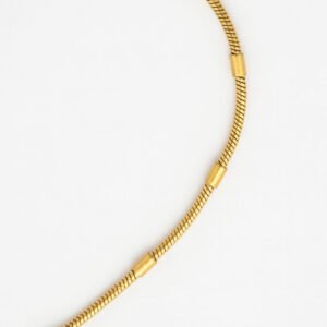 gold plated bar station snake chain