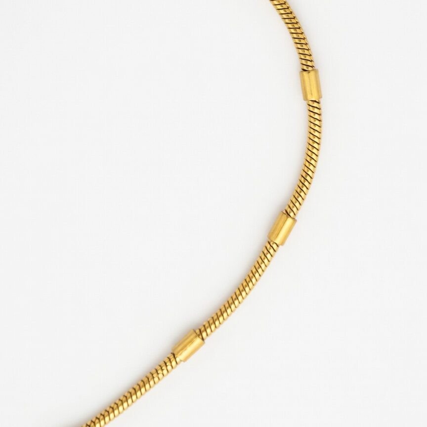 Gold-Plated Bar Station Snake Chain
