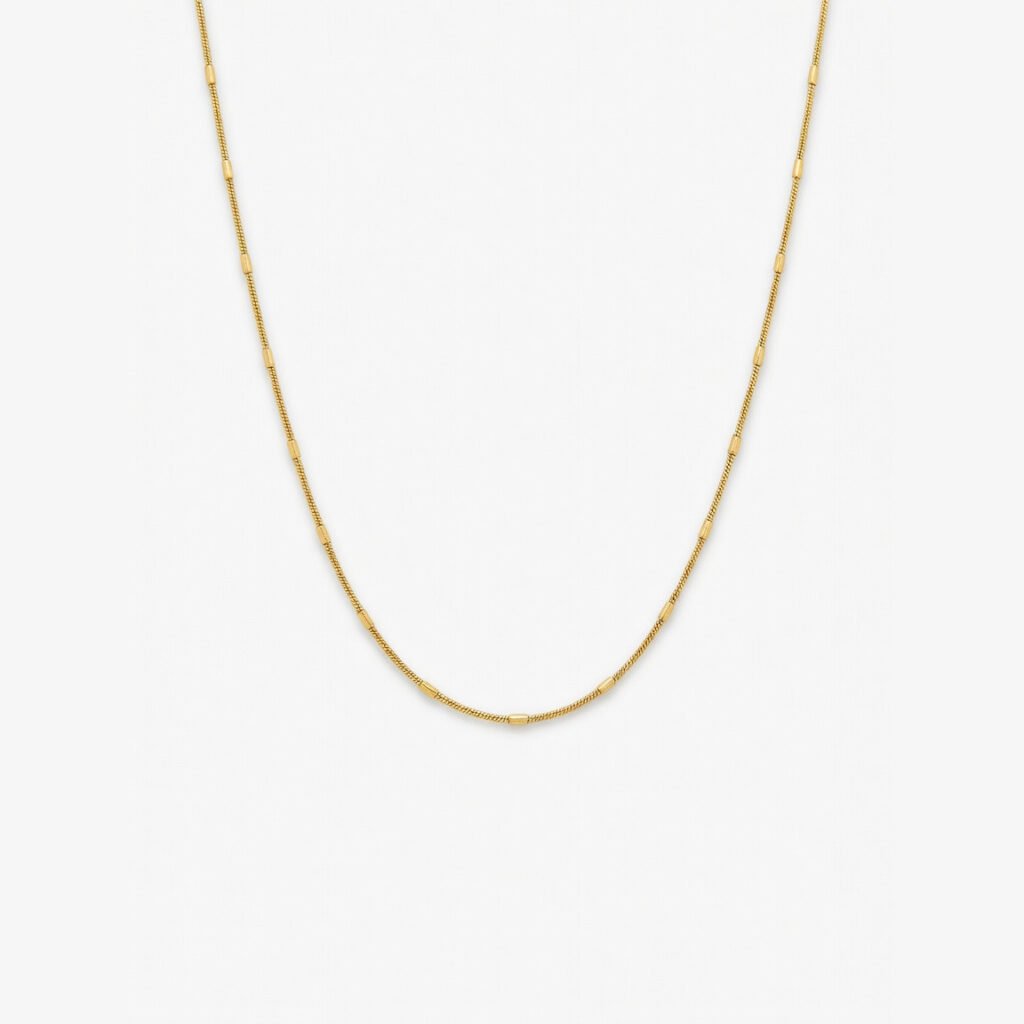 Gold-Plated Bar Station Snake Chain