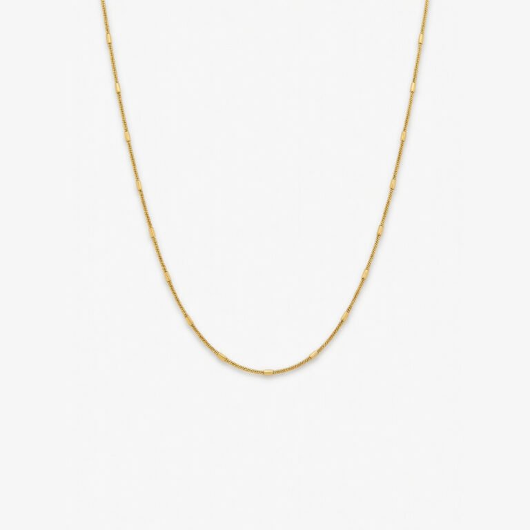 gold plated bar station snake chain