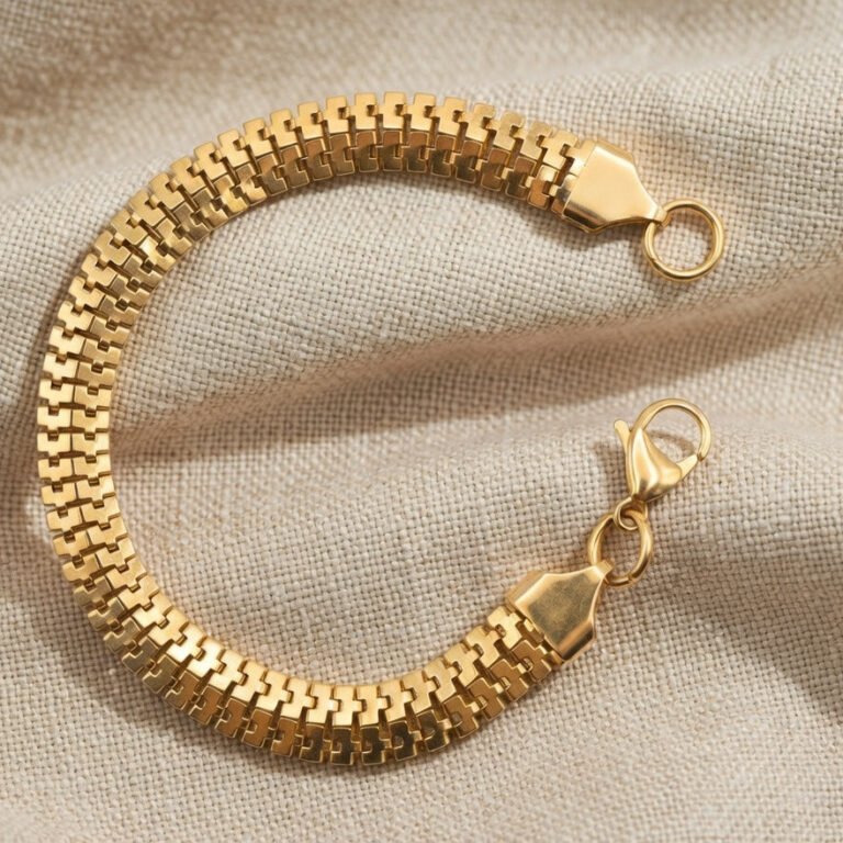 gold plated watch link bracelet