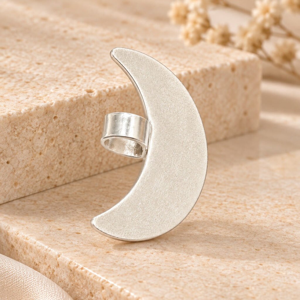Silver Crescent Moon Ring