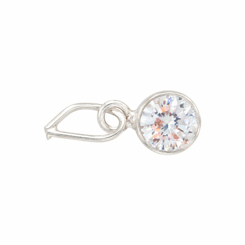 Silver Round Solitaire Pendant