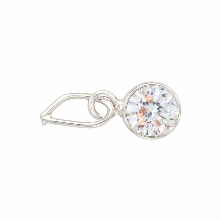Silver Round Solitaire Pendant
