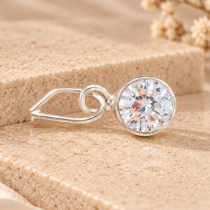 Silver Round Solitaire Pendant - styled shot