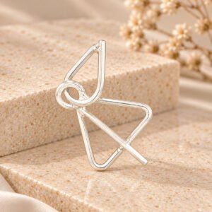 Silver Wire-Frame Pendant - styled shot